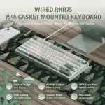 ROYAL KLUDGE RK R75 Mechanical Keyboard Wired (White-Green) - Image 2